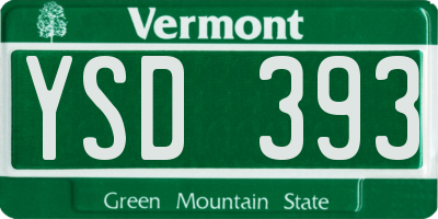 VT license plate YSD393