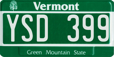VT license plate YSD399