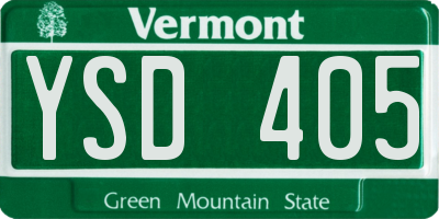VT license plate YSD405