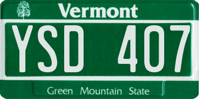 VT license plate YSD407