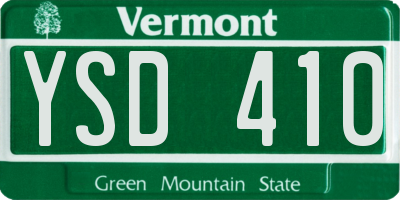VT license plate YSD410