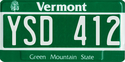 VT license plate YSD412