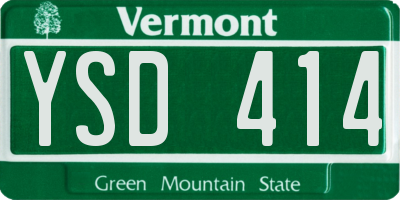 VT license plate YSD414
