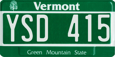 VT license plate YSD415