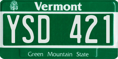 VT license plate YSD421