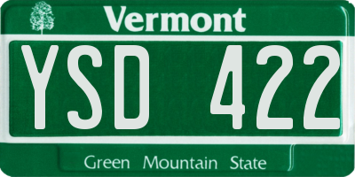 VT license plate YSD422
