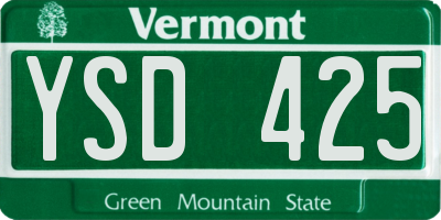VT license plate YSD425