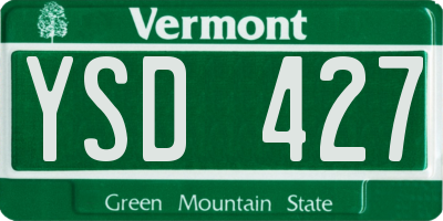 VT license plate YSD427