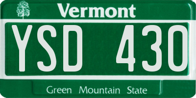 VT license plate YSD430