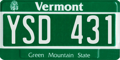 VT license plate YSD431