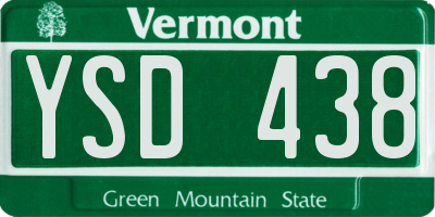 VT license plate YSD438