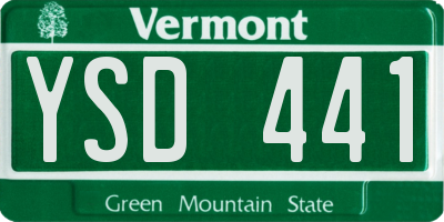 VT license plate YSD441