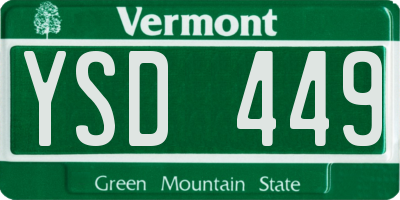 VT license plate YSD449