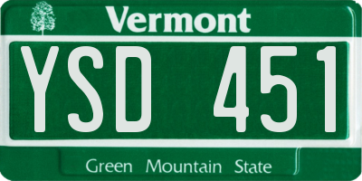VT license plate YSD451