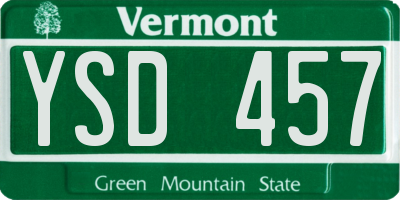 VT license plate YSD457