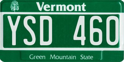 VT license plate YSD460
