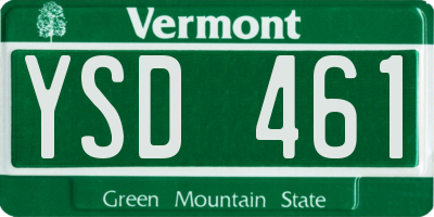 VT license plate YSD461