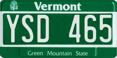 VT license plate YSD465