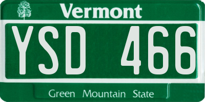 VT license plate YSD466