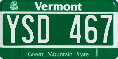 VT license plate YSD467