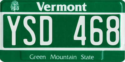 VT license plate YSD468