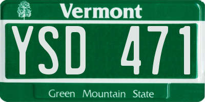 VT license plate YSD471