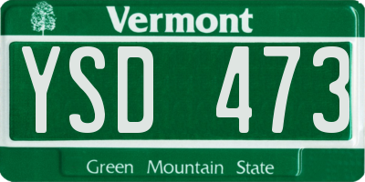 VT license plate YSD473