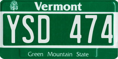 VT license plate YSD474