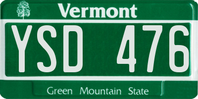 VT license plate YSD476