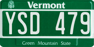VT license plate YSD479