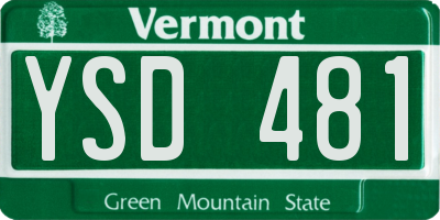 VT license plate YSD481