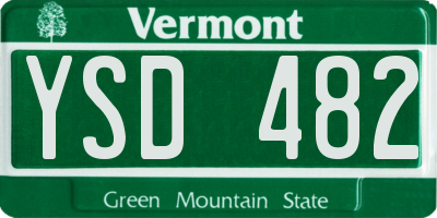 VT license plate YSD482