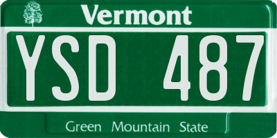 VT license plate YSD487