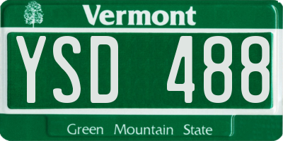 VT license plate YSD488