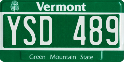 VT license plate YSD489