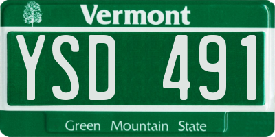 VT license plate YSD491