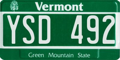 VT license plate YSD492