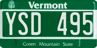 VT license plate YSD495
