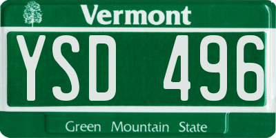 VT license plate YSD496