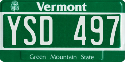 VT license plate YSD497