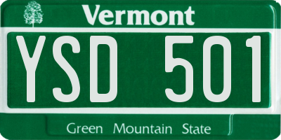 VT license plate YSD501
