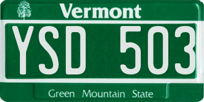 VT license plate YSD503