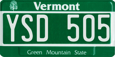 VT license plate YSD505