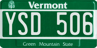 VT license plate YSD506