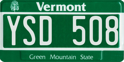 VT license plate YSD508