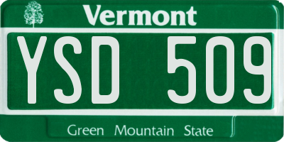 VT license plate YSD509