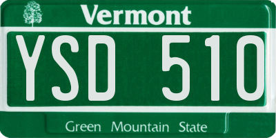 VT license plate YSD510