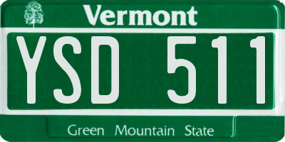 VT license plate YSD511
