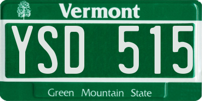 VT license plate YSD515