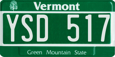 VT license plate YSD517